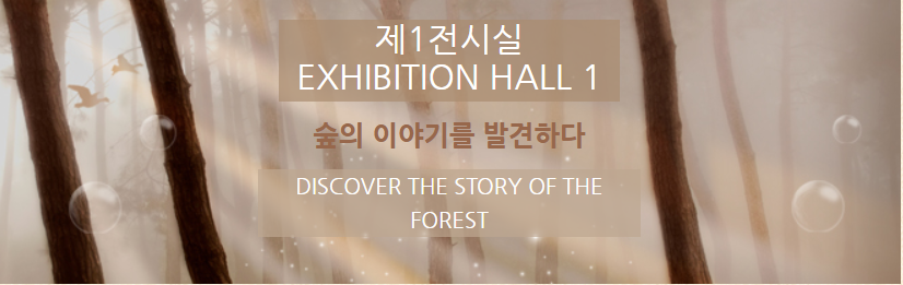 제1전시실 EXHIBITION HALL 1 숲의 이야기를 발견하다 DISCOVER THE STORY OF THE FOREST