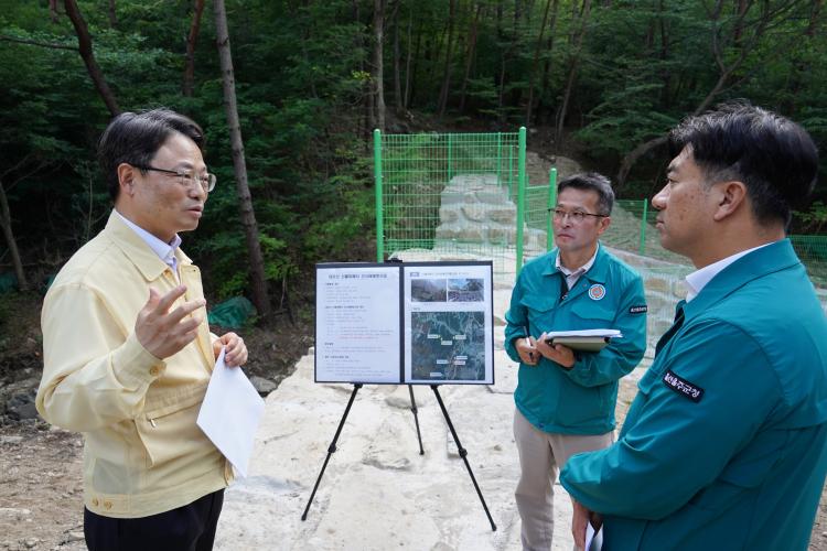 박은식 산림청장, 울산 산불피해지 복구사업 현장 점검