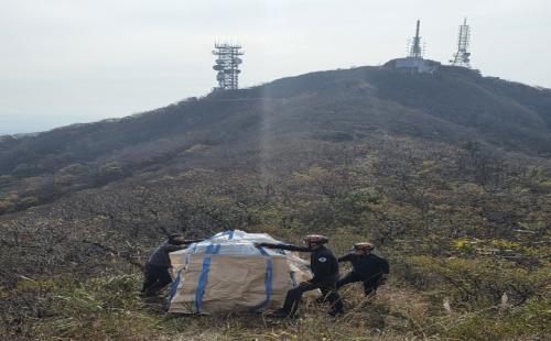 산림청 익산산림항공관리소, 계룡시 양화리 계룡산에서 화물운반 실시